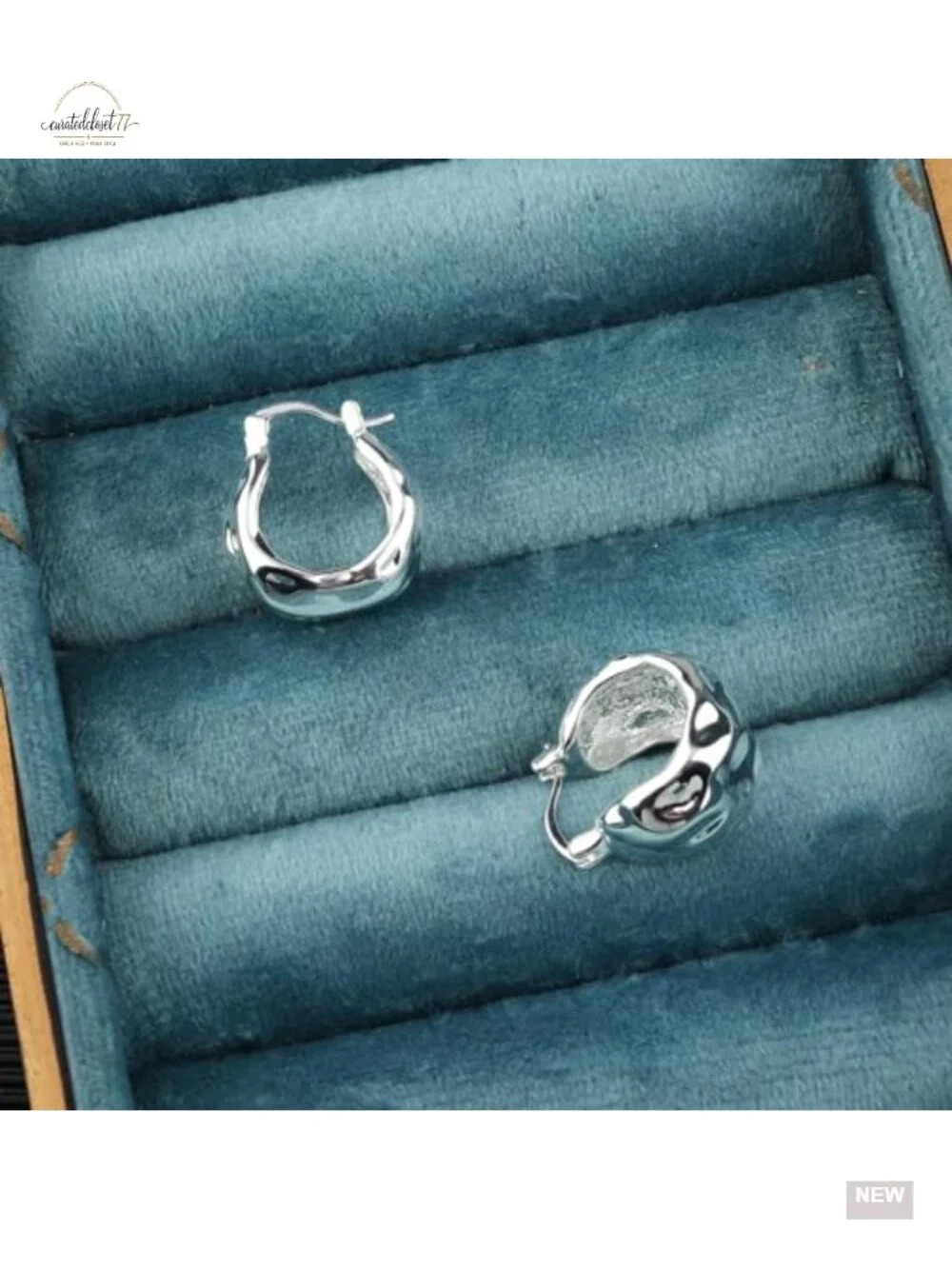 Hoop Earrings Silver Hammered Small Chunky Hypoallergenic Thick Hoop